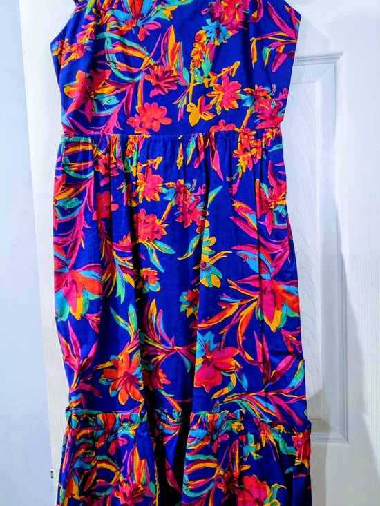 J. Crew Dresses & Skirts - J. Crew Navy Floral Tiered Sundress with Neon Blooms